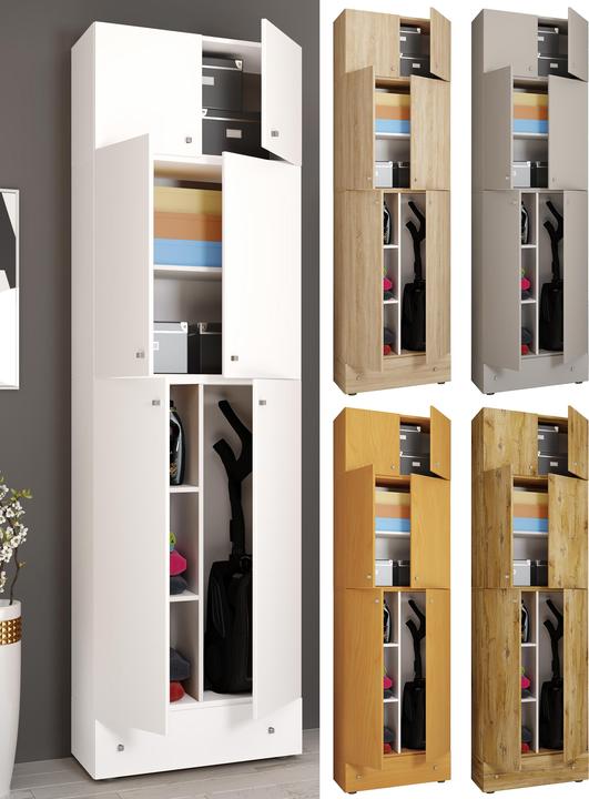 Immagine prodotto VCM Holz Besen Putzschrank Lona mit Drehtüren Schublade Aufsatz (70 x 39 cm)