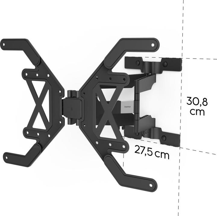Image du produit Hama Support TV mural, pivotant, inclinable, extra-plat, 229 cm (90") à 40 kg (Mur, 90", 40 kg)