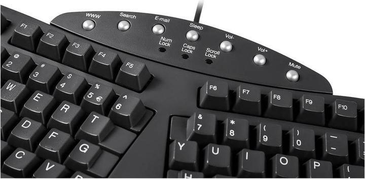 Actual product image Perixx PERIDUO-512 DE, keyboard and mouse set, wired, ergonomic, black (DE, Cable)