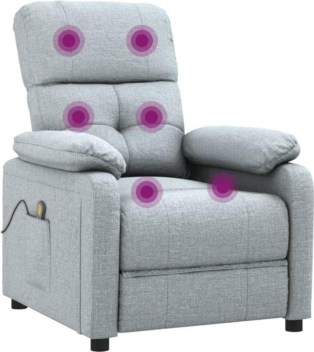 Produktbild VidaXL Massagesessel TV Sessel Relaxsessel Fernsehsessel Liegesessel Hellgrau