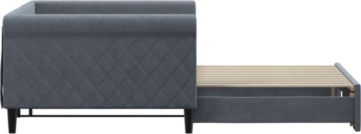 Immagine prodotto VidaXL Tagesbett Ausziehbett Sofabett Gästebett Dunkelgrau 100x200cm Samt (Divano letto)