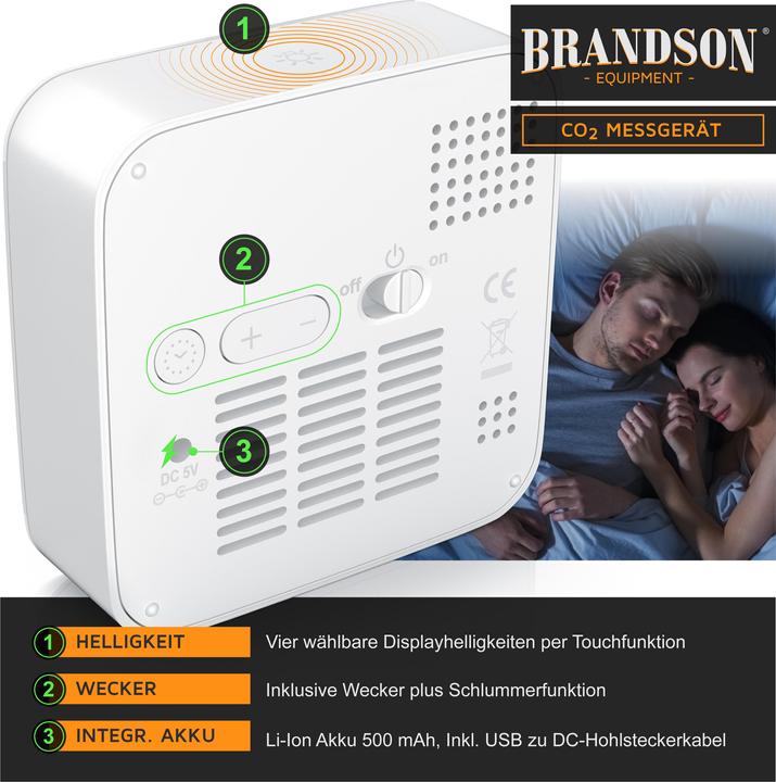 Actual product image Brandson CO2 meter