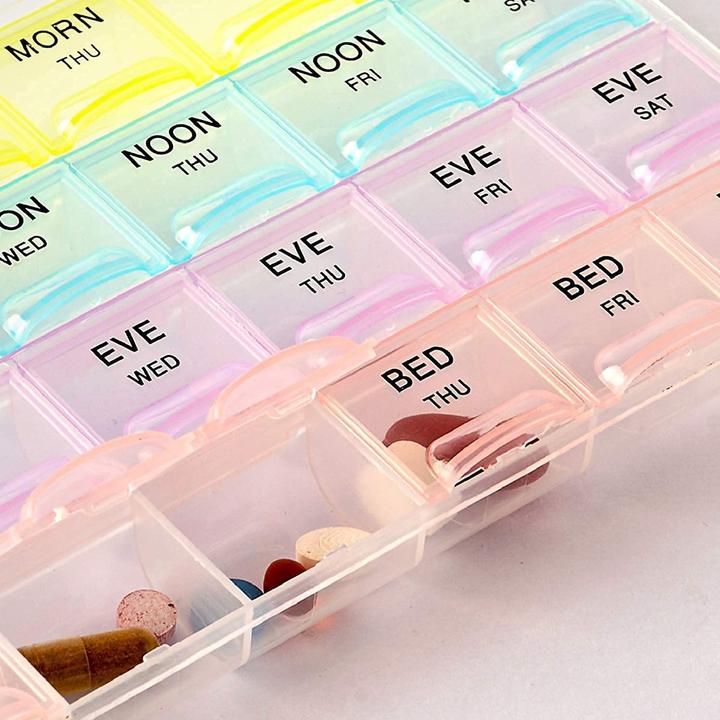 Actual product image Cbx Practical 7-day pill box for morning, midday, evening and night
