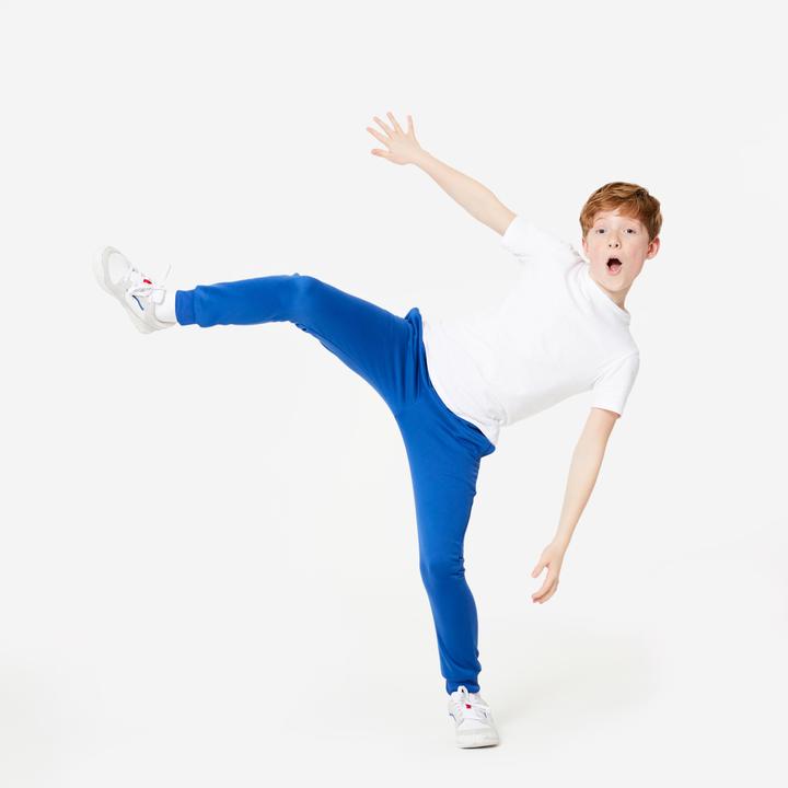 Produktbild Domyos Jogginghose Kinder - Synthetik warm atmungsaktiv blau (6, 7, 8)