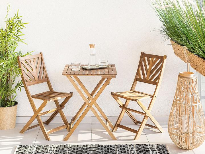 Produktbild Beliani Balkonset Akazienholz hellbraun 2-Sitzer TERNI (58 cm)