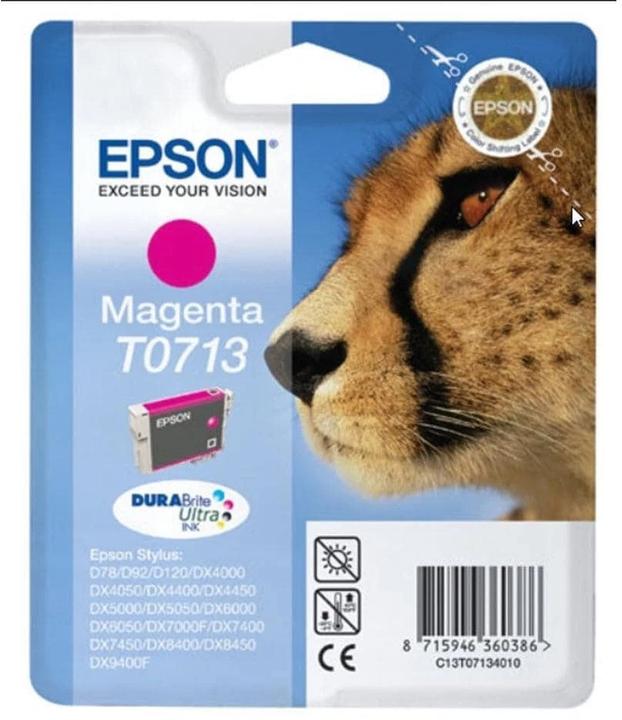 Immagine prodotto Epson T0713 Inchiostro ghepardo, anti-sbavature e impermeabile (confezione singola) magenta (M)