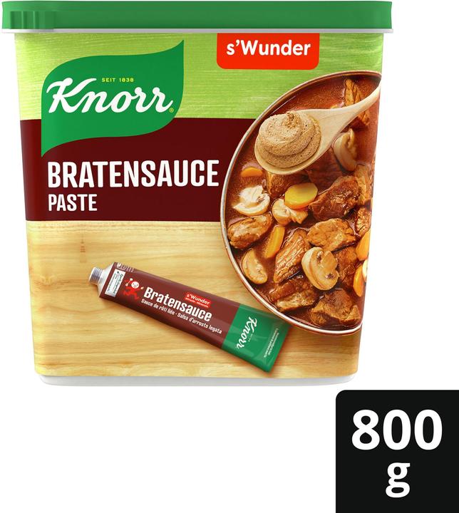 Produktbild Knorr Bratensauce s'Wunder Paste, dunkle Braten Sauce für Fleischgerichte, ideales Würzmittel für Rind (800 g)
