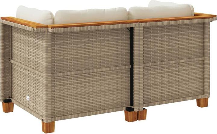 Produktbild VidaXL Garten Ecksofa Kissen Mittelsofa Gartensofa 2 Stk. Beige Poly Rattan