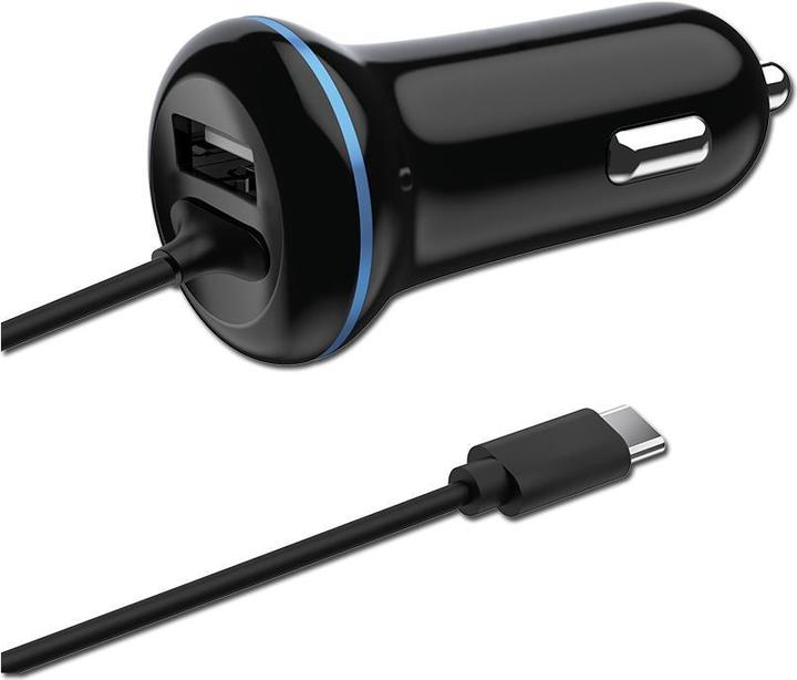 2GO USB car charger Type C 12V/24V 2.4A, black