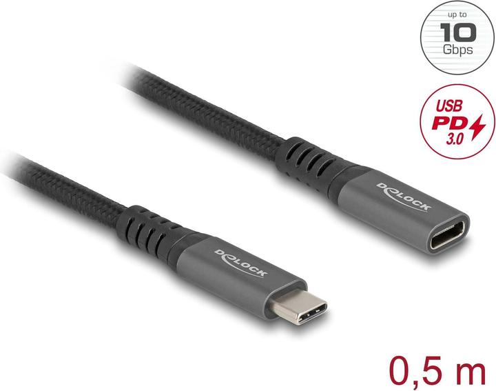 Actual product image Delock USB C — USB C (0.50 m, USB 3.2 Gen 2)