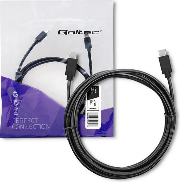 Produktbild Qoltec 52347 USB 2.0 cable type C male (2.50 m, USB 2.0)