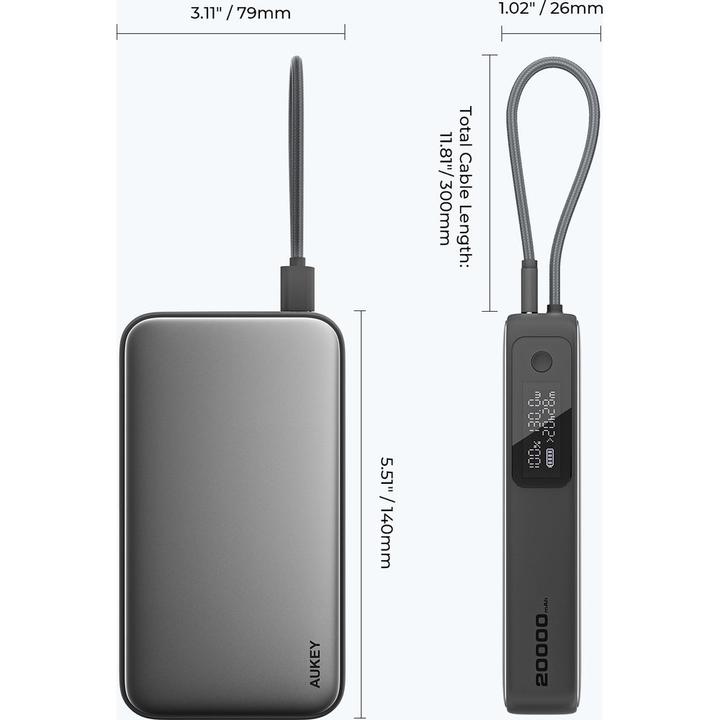 Immagine prodotto Aukey Spark Sling (20000 mAh, 100 W, 74 Wh)