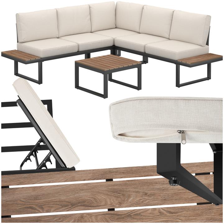 Produktbild tectake Garten-Lounge-Set Eliar, 4-teilig, mit Aluminiumgestell