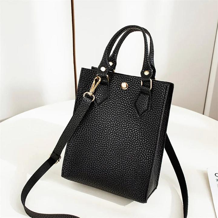 Only-Bags.Store Handtasche Mode Einfaches Grosses Fassungsvermögen Lychee-Muster Eine Schulter Kosmetik Crossbody