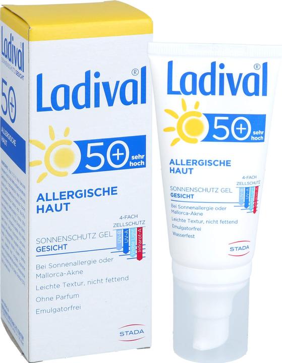Image du produit Ladival Peau allergique Gel solaire FPS 50+, 50 ml de gel (Crème solaire, SPF 50, 50 ml)