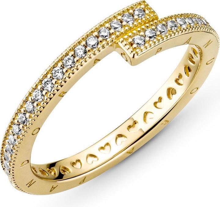Produktbild Pandora Logo 14k Gold Sparkling Overlapping Ring (56)