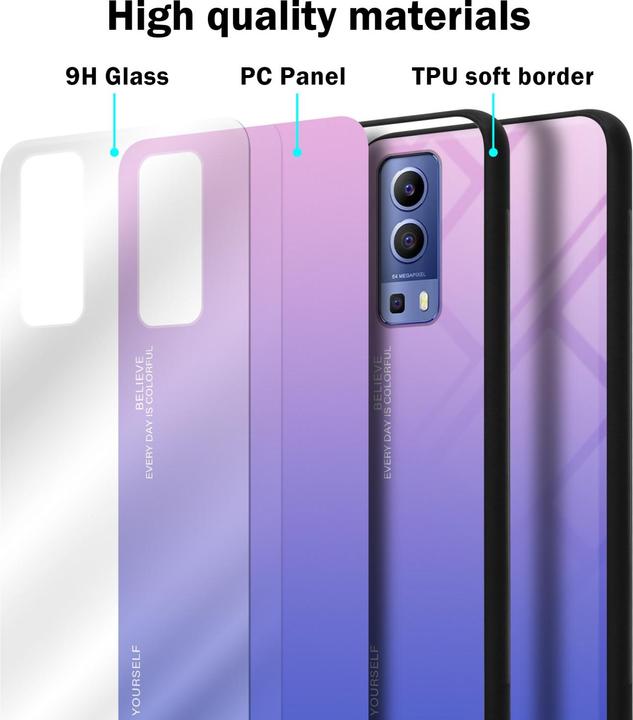 Produktbild Cadorabo TPU 2 Farben Glas Hülle (Vivo Y72 5G, Vivo Y52s 5G)