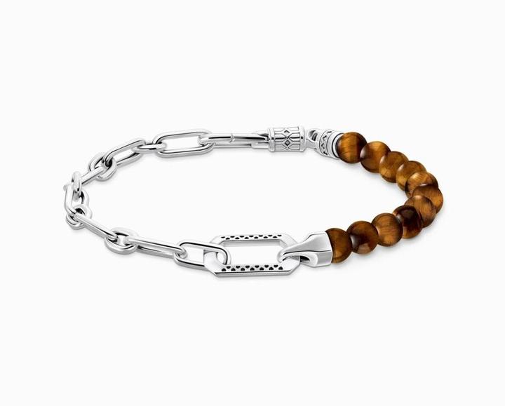 Produktbild Thomas Sabo Armband mit braunen Beads Silber geschwärzt (19 cm, 925 Sterlingsilber, Geschwärzt)