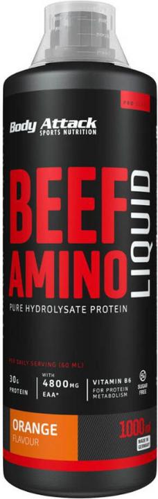 Actual product image Body Attack 100% Beef Amino Liquid (1000ml) (Orange, 1 x)