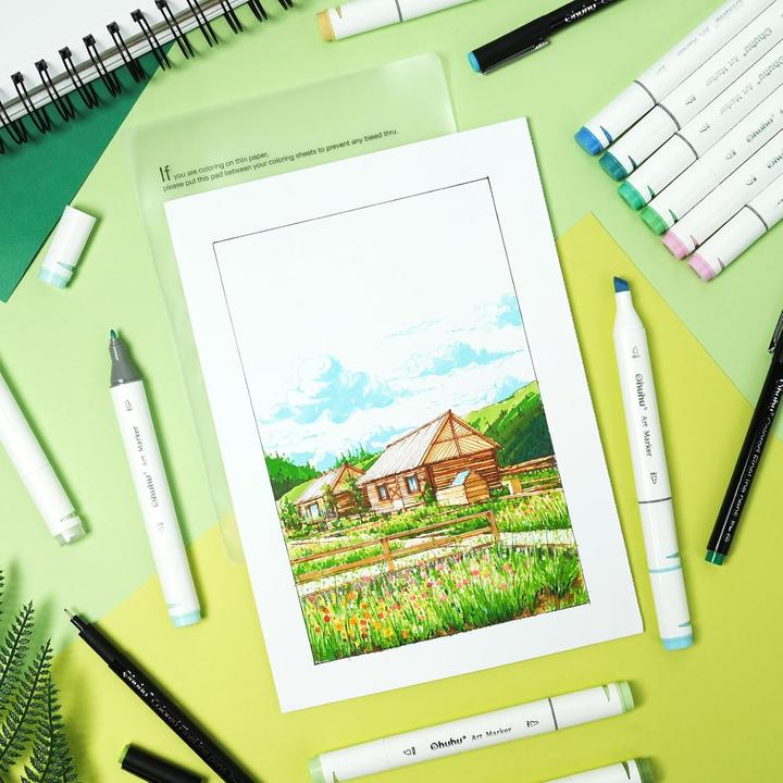 Actual product image Ohuhu Art marker (Multicoloured, 6 mm, 60 x)