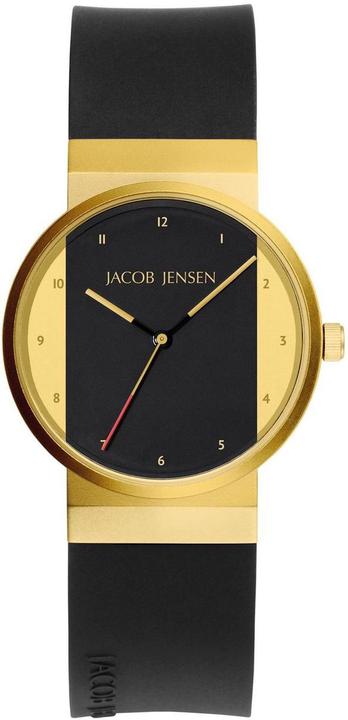 Produktbild Jacob Jensen 744 New Line Horloge - Jensen dames horloge - Zwart - diameter 29 mm - goud gecoat roestvrij (29 mm)