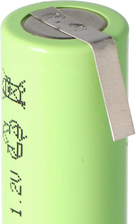 Produktbild AccuCell Akku Flat Top Mignon AA mit Lötfahne in Z-Form (1 Stk., AA, 800 mAh, Ladegerät inkl. Akku)