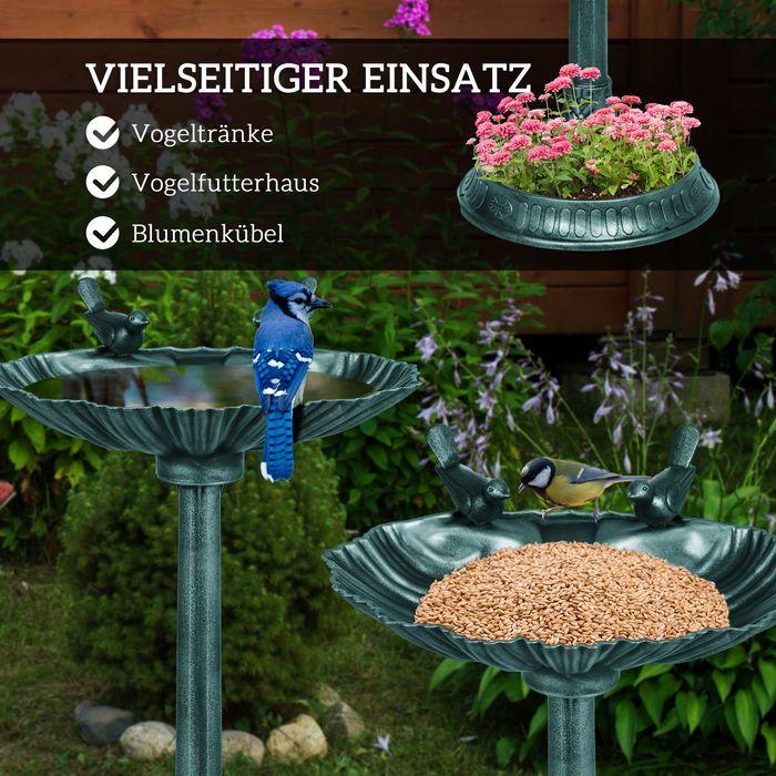 Immagine prodotto Swisshandel24 Vogeltränke Stehend, Vogelbad aus Kunststoff, frostsicher Vogelbecken Dunkelgrün