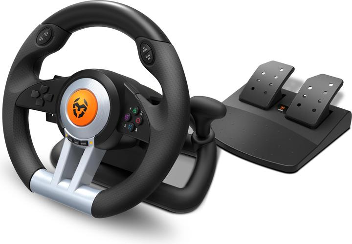 Immagine prodotto Krom Volante K-Wheel nero USB + pedali analogici/digitali PlayStation 4 (Xbox One S, Playstation Classic, PS3, PS4)