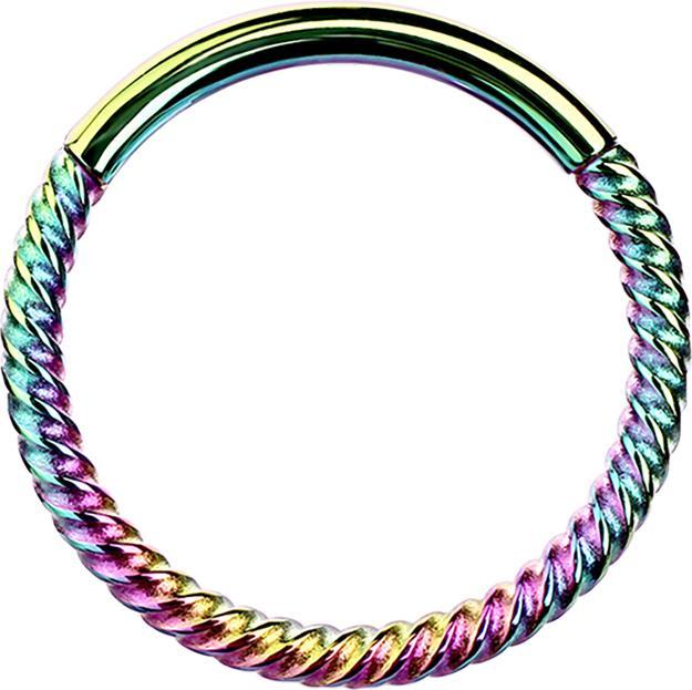 Image du produit Star Piercing Micro anneau segment pliable tressé couleur (sans laiton, Acier chirurgical 316L)