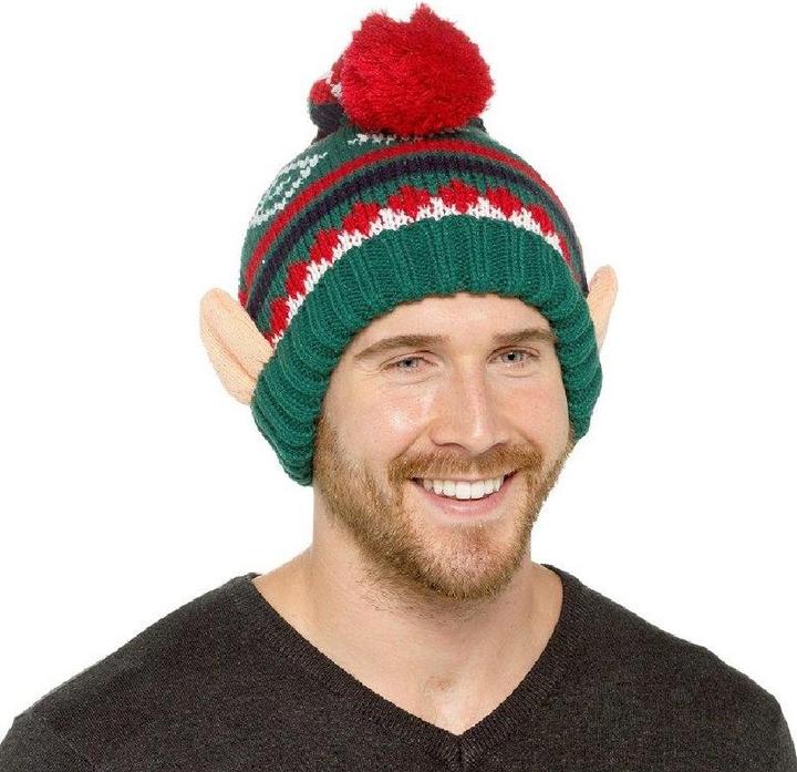 Actual product image RJM Unisex Adult Knitted Christmas Elf Bobble Hat