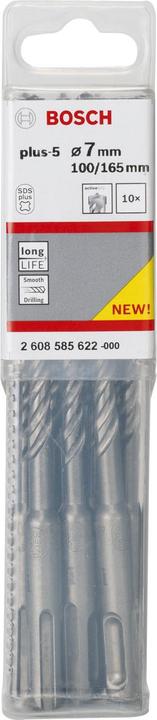 Actual product image Bosch Professional Zubehör Hammer drill SDS plus-5, 7 x 100 x 165 mm, pack of 10 (7 mm)