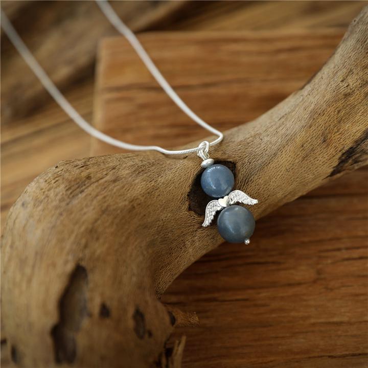 Immagine prodotto Andreani Collana con ciondolo a forma di angioletto in vera avventurina blu