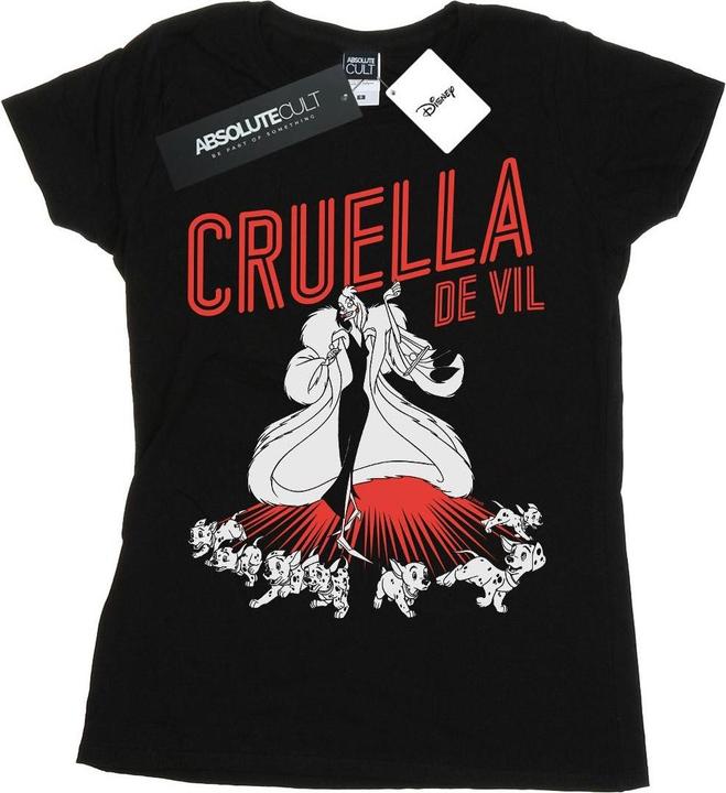 Actual product image Disney Womens/Ladies Cruella De Vil Dalmatians Cotton T-Shirt (XXL)