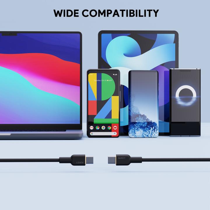Image du produit Aukey Câble USB-C - USB-C, PD 60W, 1 m (1 m, USB 3.2 Gen 1)