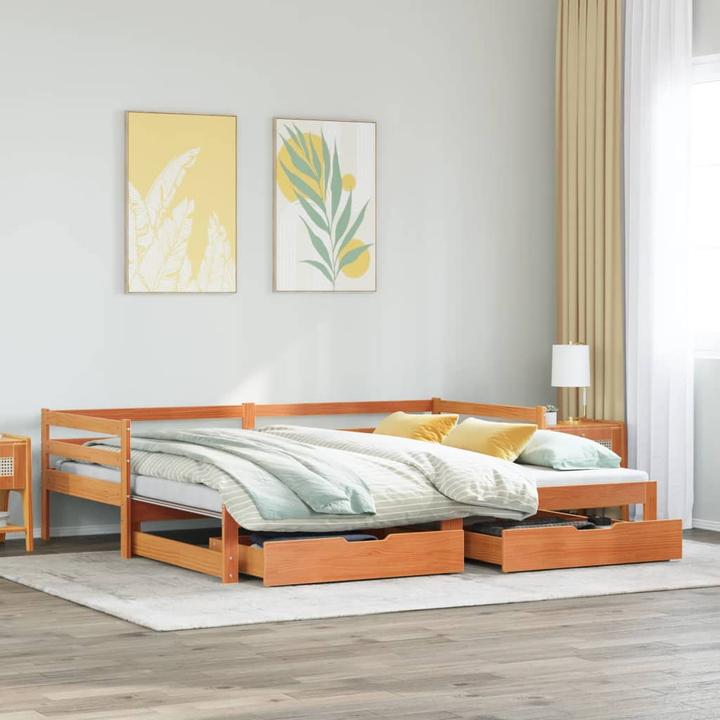 Image du produit VidaXL Lit de jour Extensible avec tiroirs (90 x 190 cm)