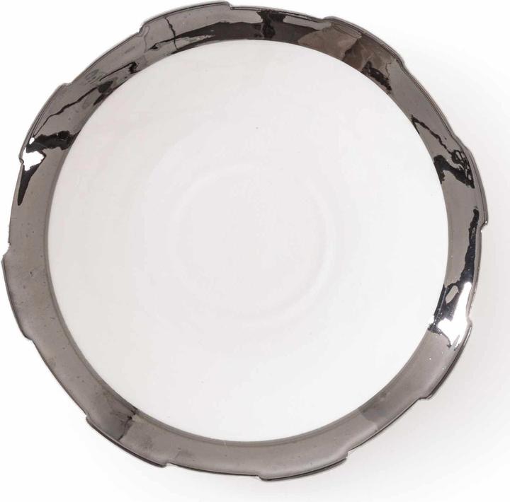 Diesel Living with Seletti Dessert Plate - Silver Edge Dessert Plate (1 x, 20 cm)
