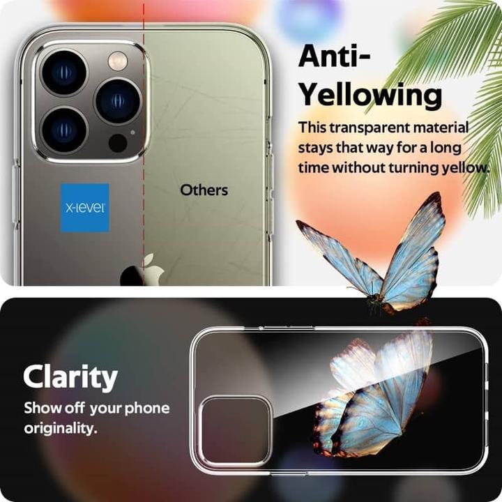 Immagine prodotto X-Level iPhone 14 Pro - Antislip Clear Case, Transparent (Apple iPhone 14 Pro)