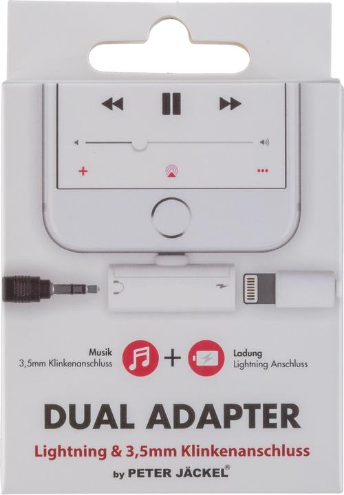 Immagine prodotto Peter Jäckel DUAL ADAPTER Connessione Lightning e jack da 3,5 mm (Lightning, Jack da 3.5mm)