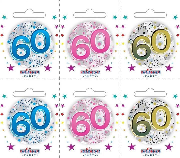 Image du produit Apac Stars 60th Birthday Badge (Pack de 6)