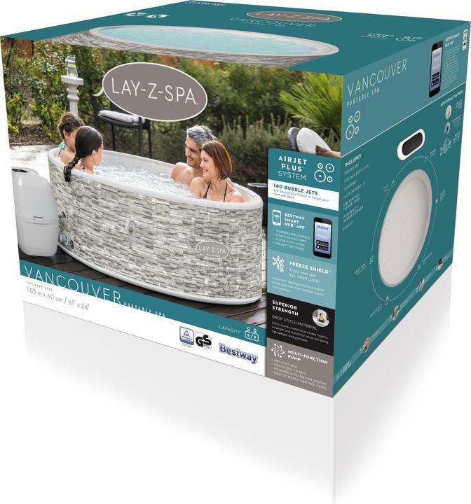Actual product image Bestway Lay-Z-Spa® Vancouver AirJet Plus Hot Tub 5 Persons - 1.55m x 60cm (5 pers.)