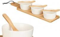 Immagine prodotto Kinvara set 3 ciotole in ceramica bianca, cucchiaio e vass
