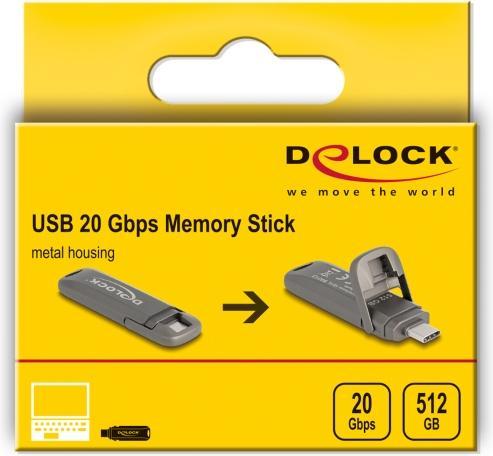 Immagine prodotto Delock USB 20 Gbps USB-C Speicherstick 512 GB, Lesegeschwind (512 GB, USB-C)