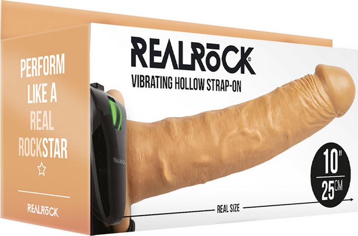 Image du produit RealRock Vibrating Hollow Strap-on No Balls - 10" / 24,5 cm