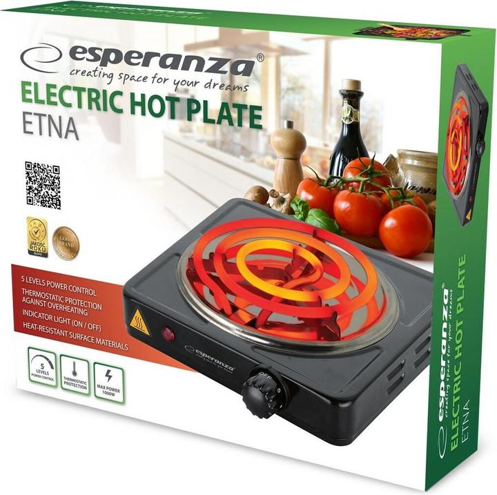 Productafbeelding Esperanza EKH012K Zwart Elektrisch fornuis