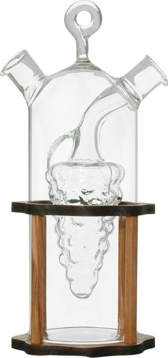 Actual product image Natura Punto 2in1 vinegar and oil dispenser made of glass and olive wood