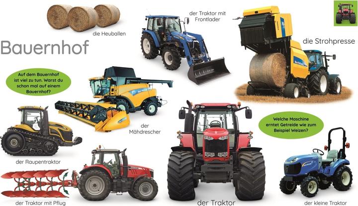 Actual product image First learning. Tractor, Excavator, Truck (German)