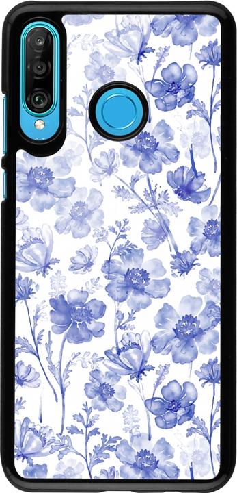 Produktbild PhoneLook Hülle Spring 23 watercolor blue flowers (Huawei P30 Lite)