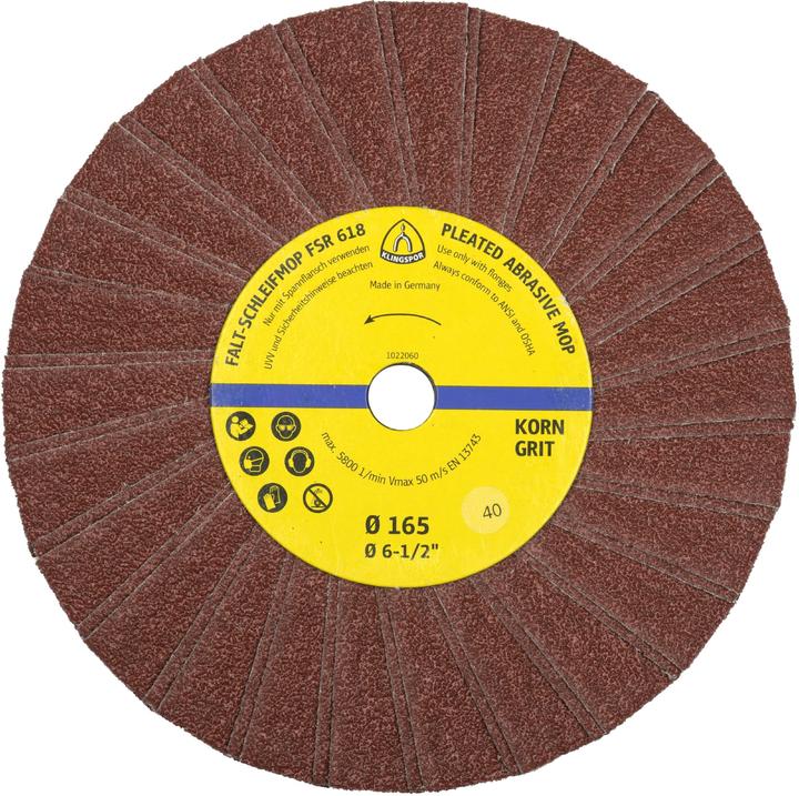 Actual product image Klingspor FSR 618 - abrasive mop wheels 165 x 14 mm (120)