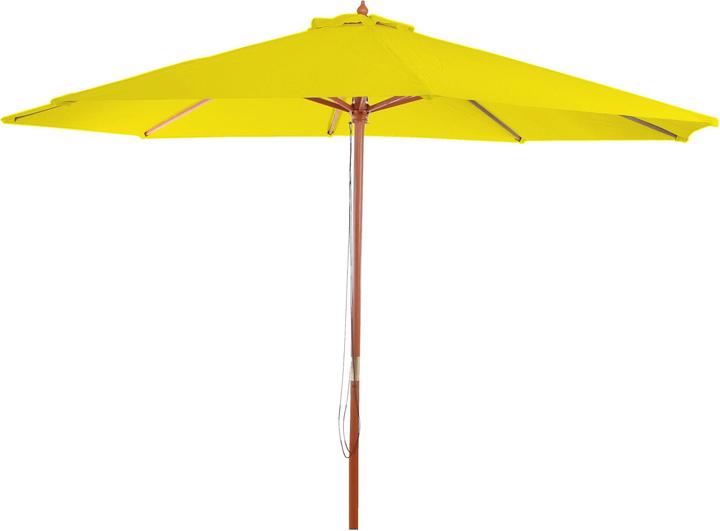 Actual product image Mendler Parasol Florida, Ø 3,5m polyester/wood 7kg - yellow (3.50 m)