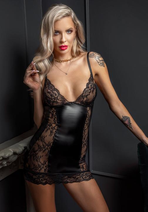 Actual product image Noir Handmade Short Powerwetlook Dress (L)